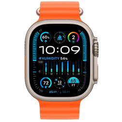 Apple Watch Ultra 2, 49мм, корпус из титана, ремешок Ocean оранжевого цвета
