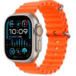 Apple Watch Ultra 2, 49мм, корпус из титана, ремешок Ocean оранжевого цвета